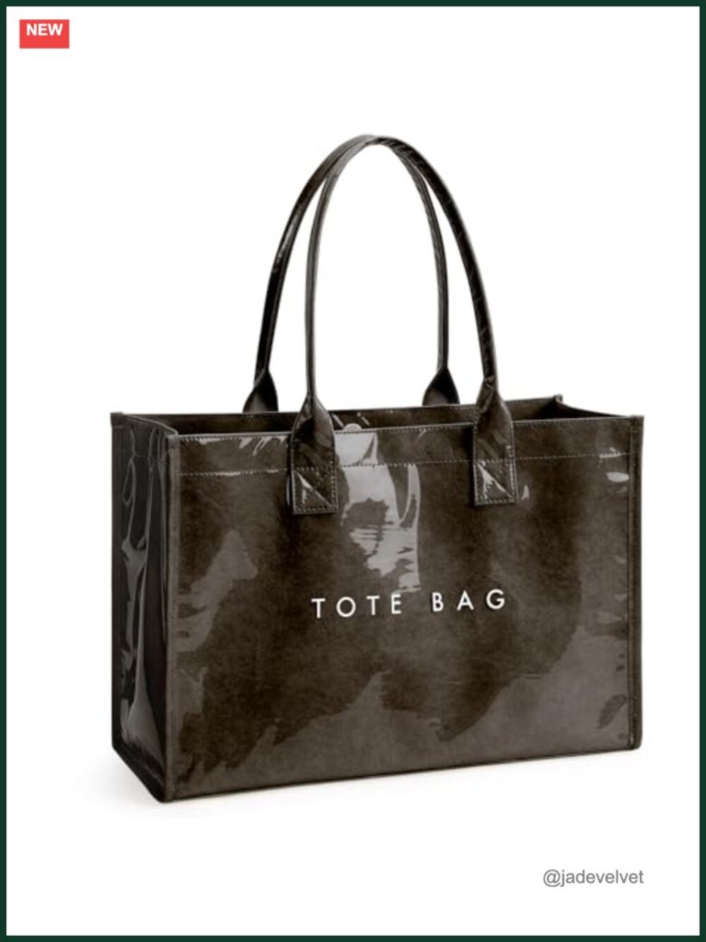 PVC Tote Bag Kraft Paper Work Handbag Top Handle Women's Purse